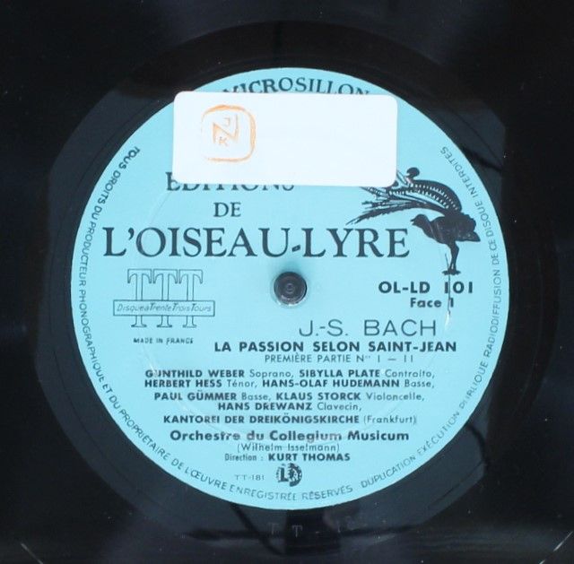 L'Oiseau-Lyre OL-LD 101-103 - Johann Sebastian Bach, Kurt Thomas - Image 3