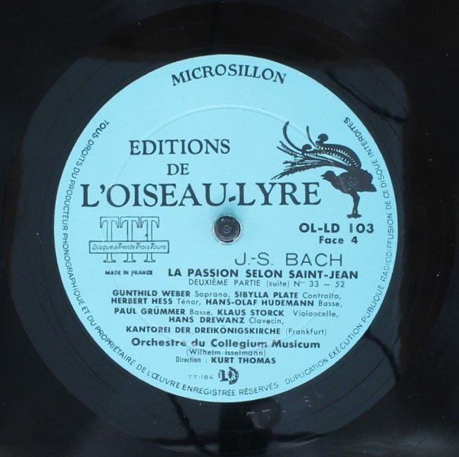 L'Oiseau-Lyre OL-LD 101-103 - Johann Sebastian Bach, Kurt Thomas - Image 8
