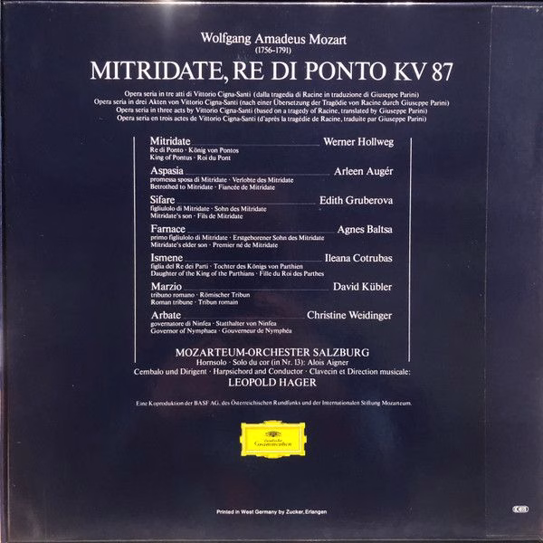 Deutsche Grammophon 2740 180 - Wolfgang Amadeus Mozart, Arleen A - Image 2