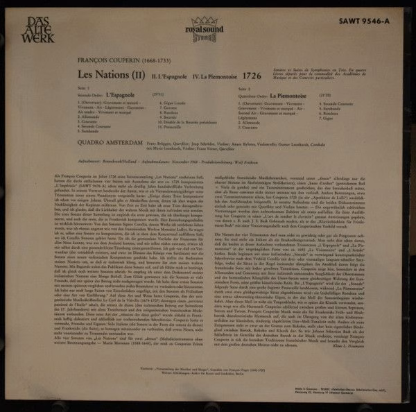 Telefunken SAWT 9546-A - François Couperin - Les Nations (II): - Image 2
