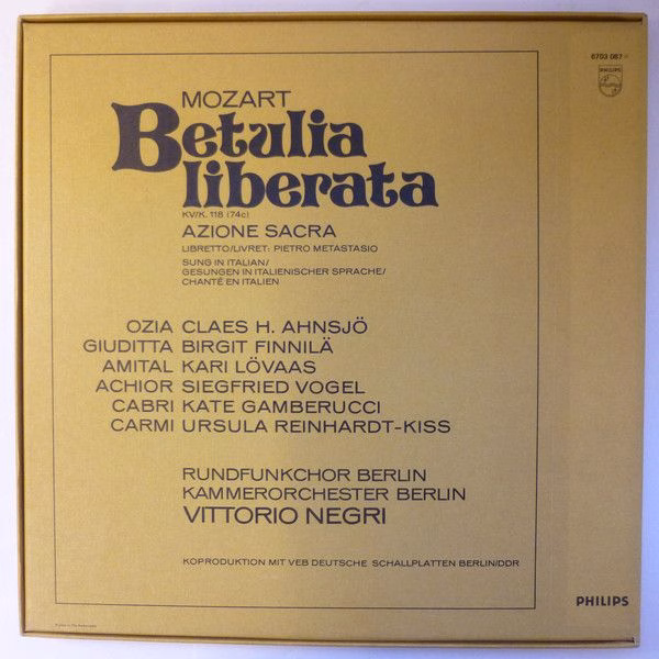 Philips 6703 087 [61] - Wolfgang Amadeus Mozart, Rundfunkchor Be - Image 2