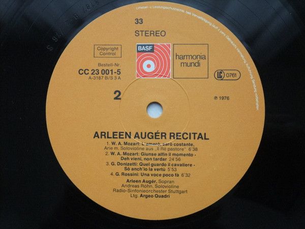 Harmonia Mundi CC 230 015 - Arleen Auger, Radio-Sinfonieorcheste - Image 4