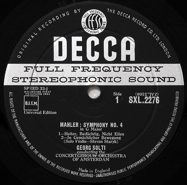 DECCA SXL 2276 - Gustav Mahler, Concertgebouworkest, Georg Solti - Image 3