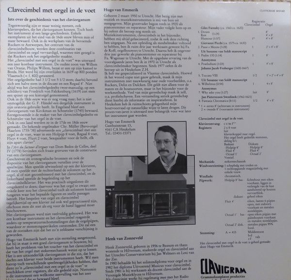 Clavigram 6818 682 - Henk Van Zonneveld - Clavecimbel Met Orgel - Image 4