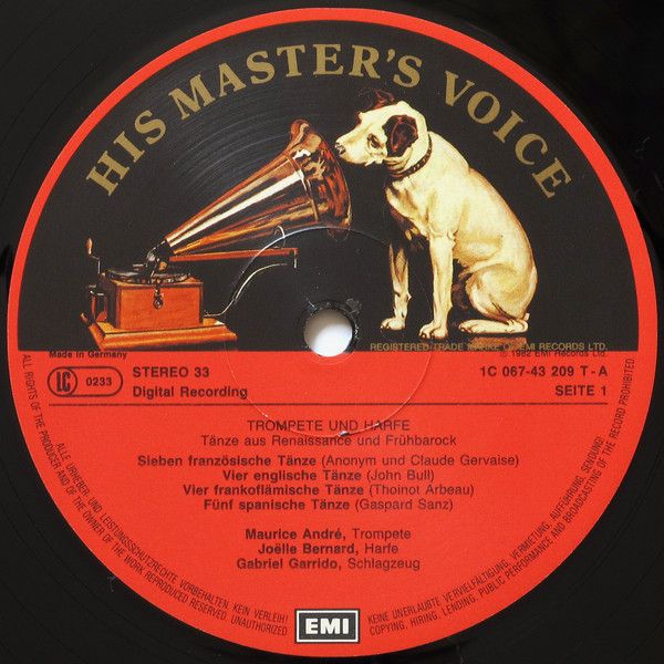 His Master's Voice Digital 1C 067-43 209 T - Maurice André, Joël - Image 3