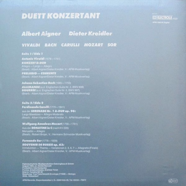 APM Records APM 4885/K - Duett Konzertant - Duett Konzertant - Image 2