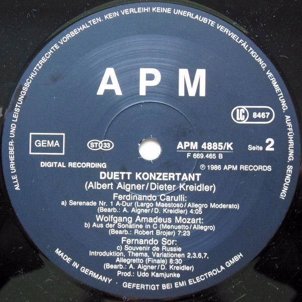 APM Records APM 4885/K - Duett Konzertant - Duett Konzertant - Image 7