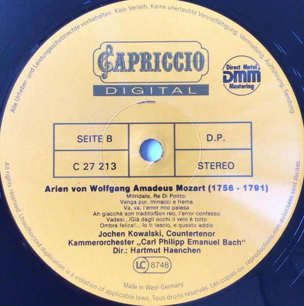Capriccio C 27 213 - Jochen Kowalski, Kammerorchester Carl Phili - Image 4