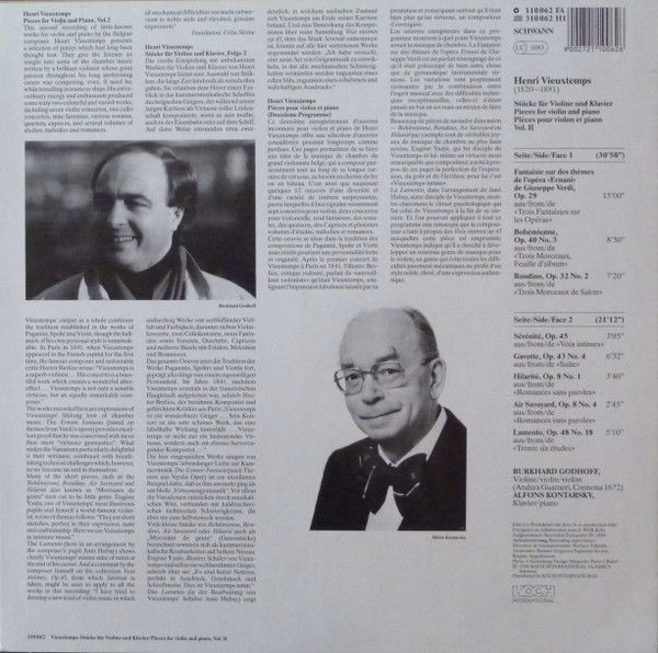 Koch Schwann Musica Mundi LP 110 062 FA - Henri Vieuxtemps, Burk - Image 2