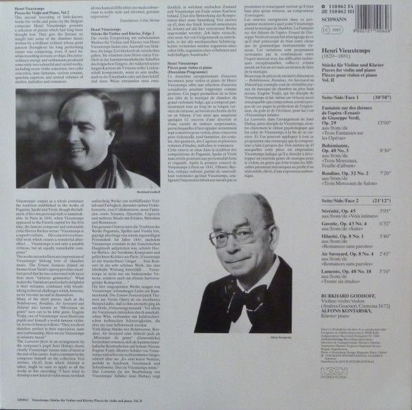 Koch Schwann Musica Mundi LP 110 062 FA - Henri Vieuxtemps, Burk - Image 2