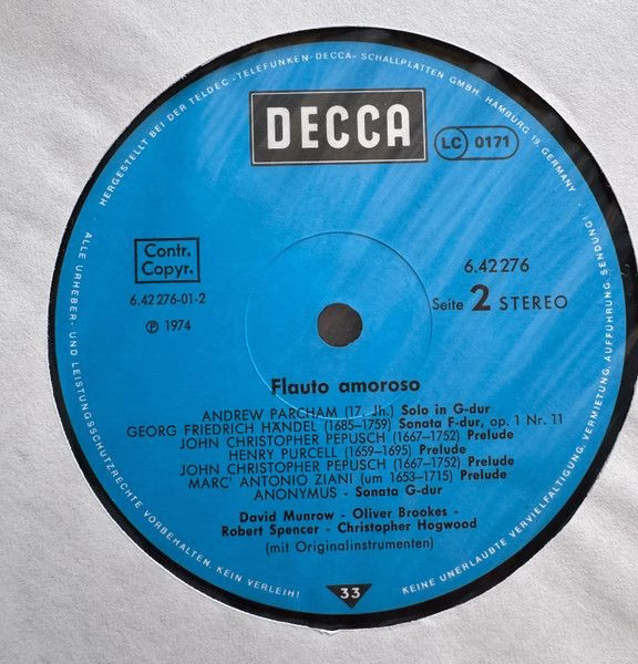 DECCA 6.42276 AW - David Munrow - Flauto Amoroso - Image 4