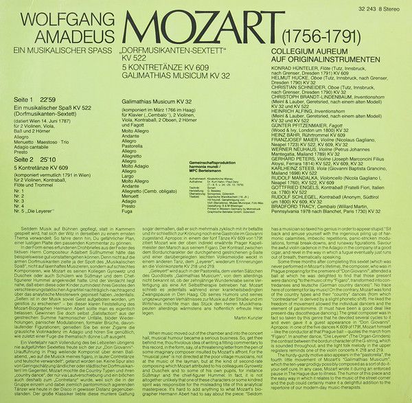 Orbis 32 243 8 - Wolfgang Amadeus Mozart, Collegium Aureum - Der - Image 2