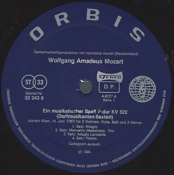 Orbis 32 243 8 - Wolfgang Amadeus Mozart, Collegium Aureum - Der - Image 3