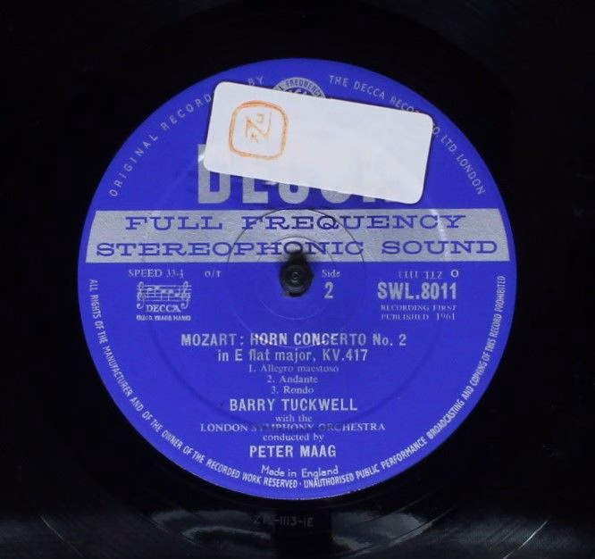 DECCA SWL 8011 - Wolfgang Amadeus Mozart, Barry Tuckwell, London - Image 4