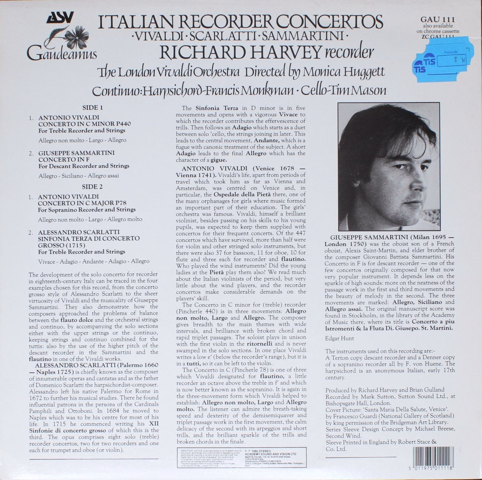ASV GAU 111 AXDS 10455 - Antonio Vivaldi, Alessandro Scarlatti, - Image 2