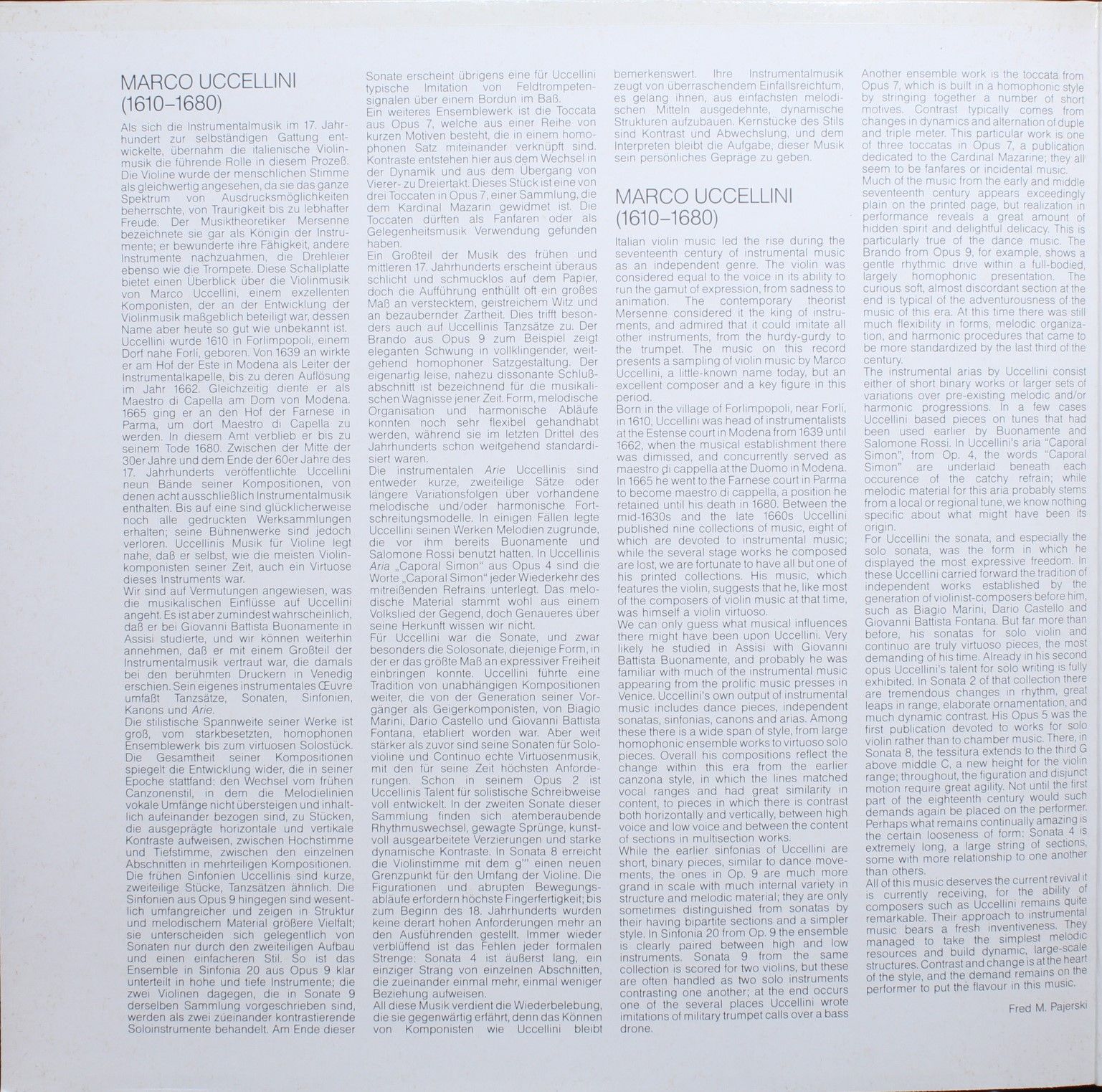 Deutsche Harmonia Mundi 1C 065 16 9534 1 - Marco Uccellini - Sin - Image 3