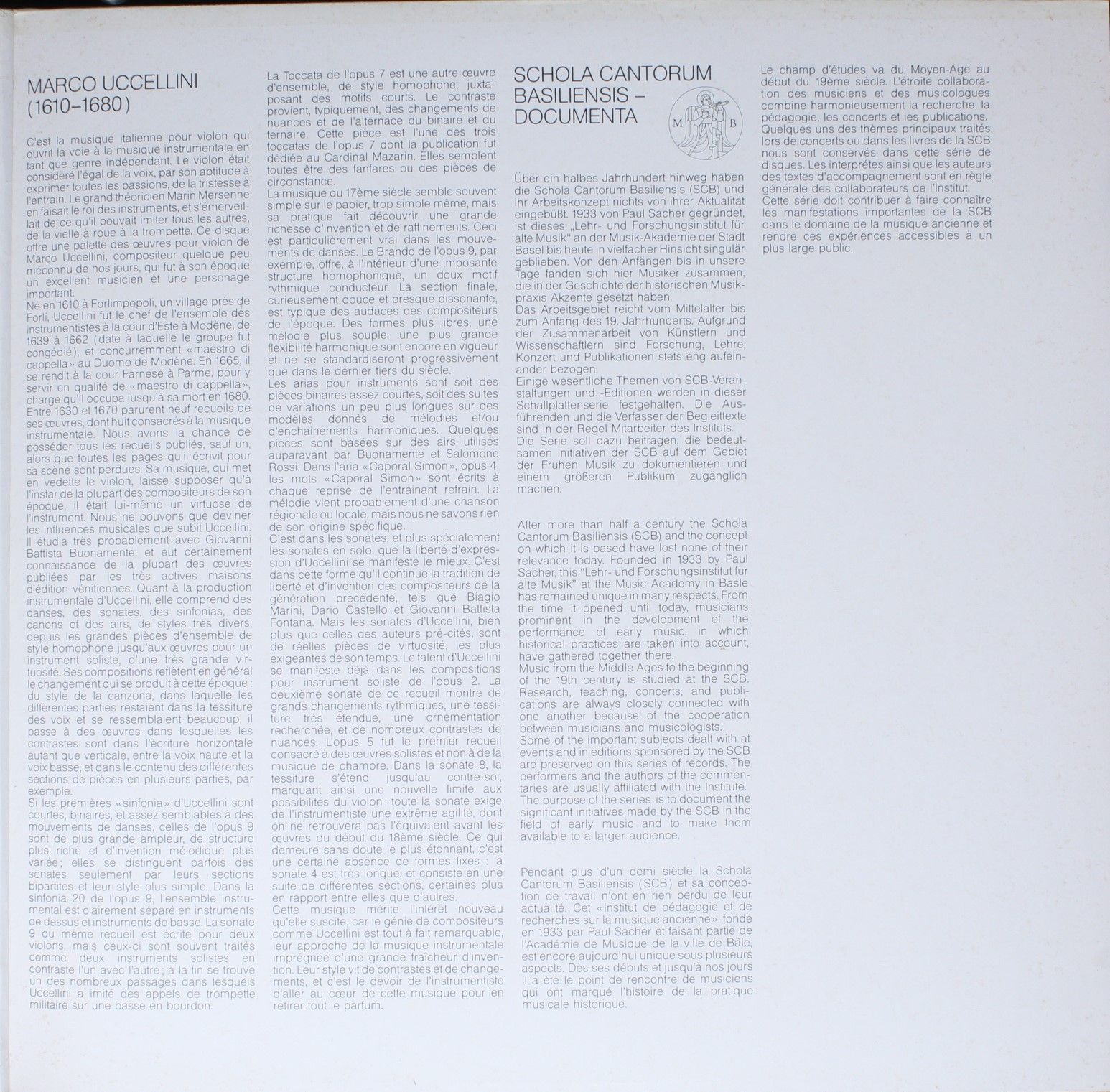 Deutsche Harmonia Mundi 1C 065 16 9534 1 - Marco Uccellini - Sin - Image 4