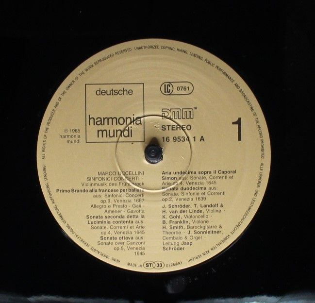 Deutsche Harmonia Mundi 1C 065 16 9534 1 - Marco Uccellini - Sin - Image 5