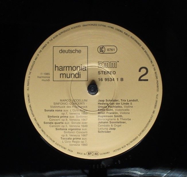 Deutsche Harmonia Mundi 1C 065 16 9534 1 - Marco Uccellini - Sin - Image 6