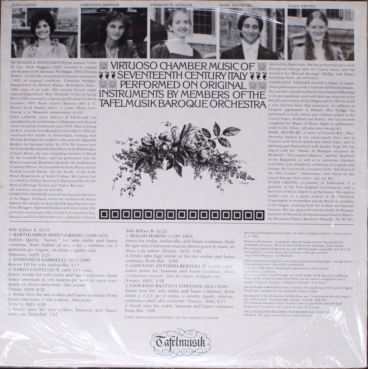 Collegium Records (3) COL 82-02 - Tafelmusik Baroque Orchestra - - Image 2