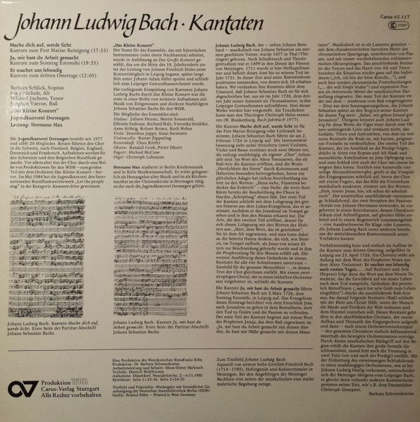 Carus-Verlag 63.117 - Johann Ludwig Bach, Jugendkantorei Dormage - Image 2