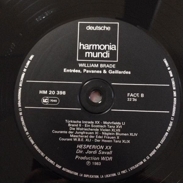 Deutsche Harmonia Mundi DHL 20397.98 - William Brade, Hespèrion - Image 7