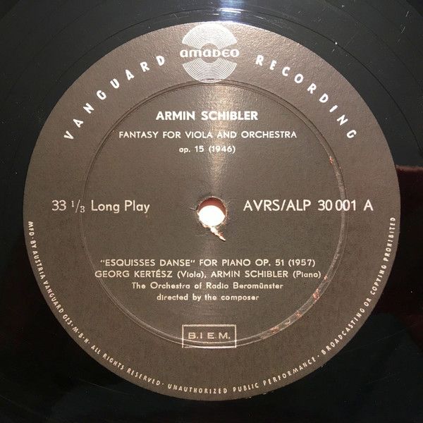 Amadeo ALP 30.001 - Armin Schibler - Conducting And Playing His - Image 3