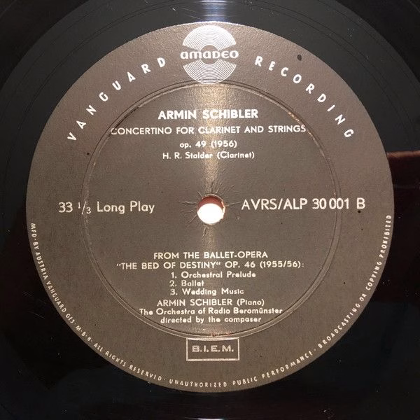 Amadeo ALP 30.001 - Armin Schibler - Conducting And Playing His - Image 4