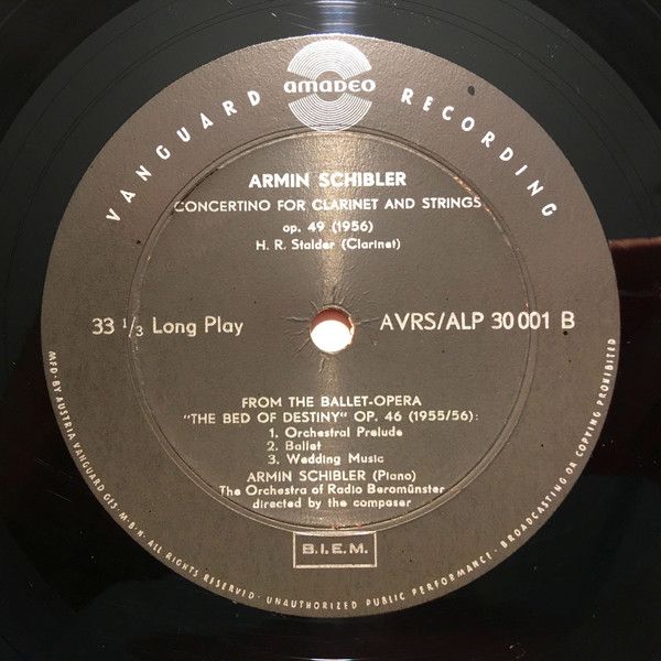 Amadeo ALP 30.001 - Armin Schibler - Conducting And Playing His - Image 4