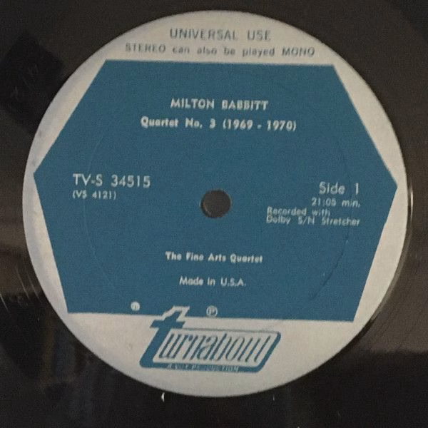 Turnabout TV-S 34515 - Milton Babbitt, Charles Wuorinen, The Fin - Image 3