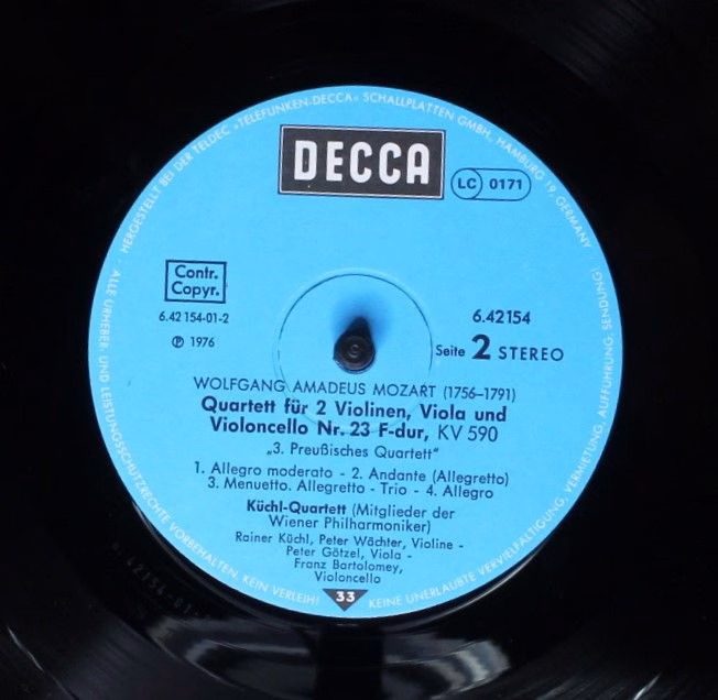 DECCA 6.42154 AP - Wolfgang Amadeus Mozart, Küchl-Quartett - Str - Image 4