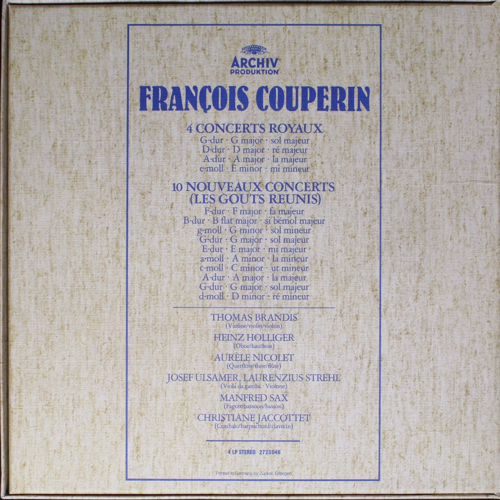 Archiv Produktion 2723 046 - François Couperin, Thomas Brandis, - Image 2