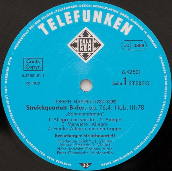 Telefunken 6.42501 AW - Joseph Haydn, Kreuzberger Streichquartet - Image 5
