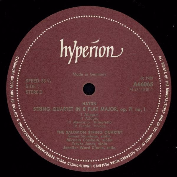 hyperion A66065 - Joseph Haydn, The Salomon Quartet - String Qua - Image 3