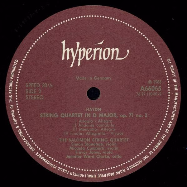 hyperion A66065 - Joseph Haydn, The Salomon Quartet - String Qua - Image 4