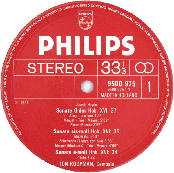 Philips 9500 975 - Joseph Haydn, Ton Koopman - Harpsichord Sonat - Image 3