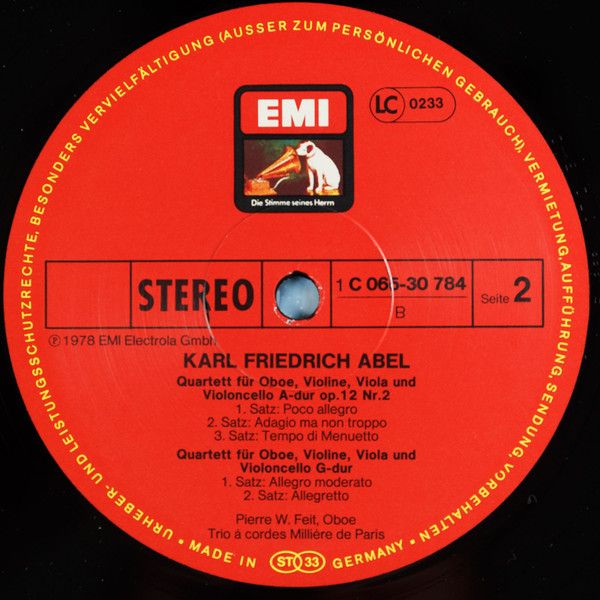 His Master's Voice 1C 065-30 784 - Johann Christian Bach, Carl F - Image 4