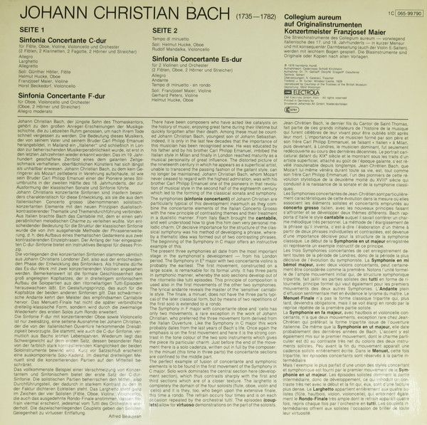 Deutsche Harmonia Mundi 1 C 065-99 790 - Johann Christian Bach, - Image 2