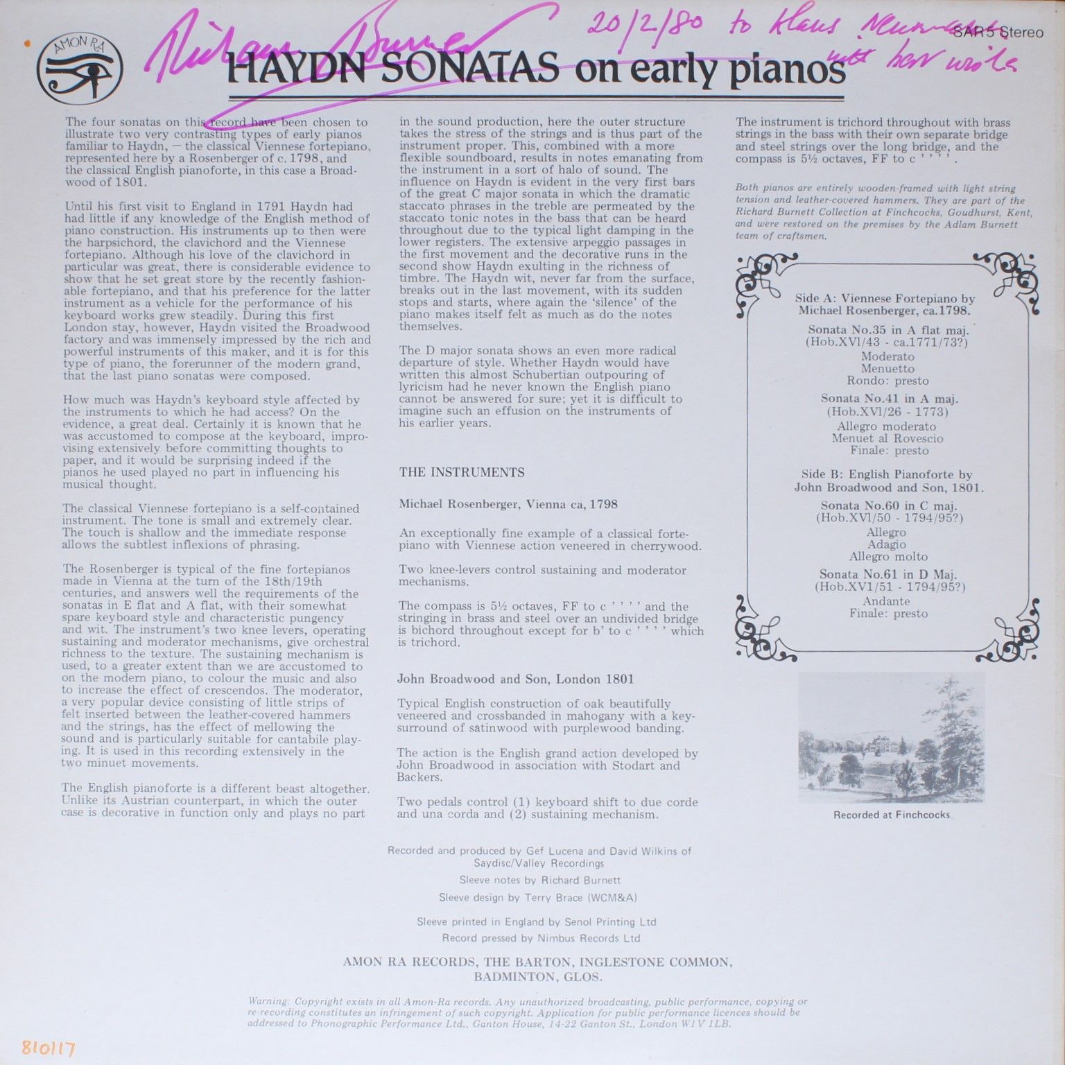 Amon Ra SAR 5 - Joseph Haydn, Richard Burnett (3) - Haydn Sonata - Image 2