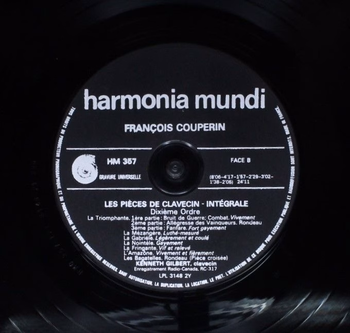 Harmonia Mundi HM4-355/6/7/8 - François Couperin, Kenneth Gilber - Image 10
