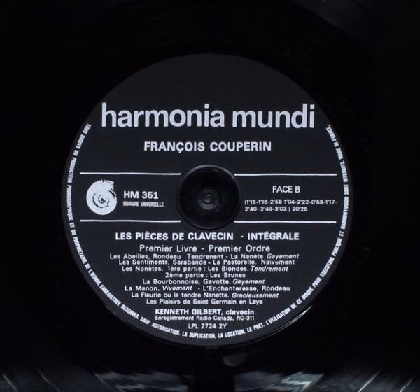 Harmonia Mundi HM 4-351/2/3/4 - François Couperin, Kenneth Gilbe - Image 6