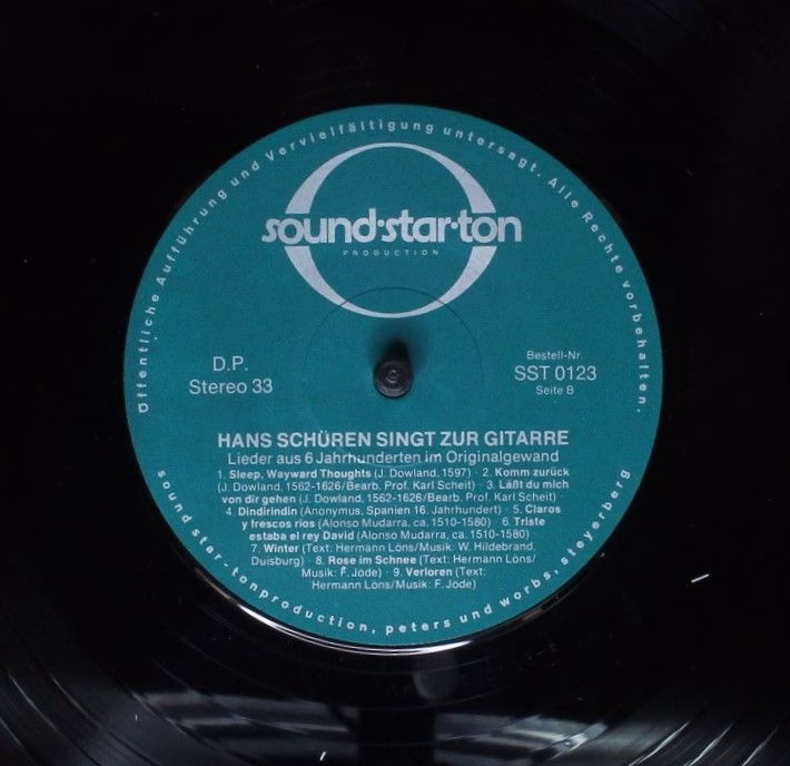 Sound-Star-Ton SST 0123 - Hans Schüren - Hans Schüren Singt Zur - Image 4