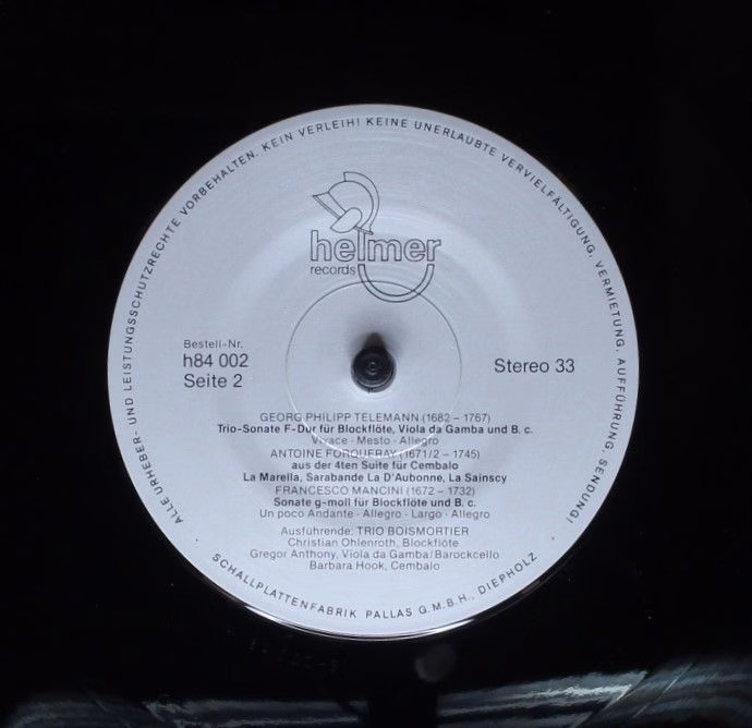 Helmer Records h84 002 - Trio Boismortier - Trio Boismortier - Image 4
