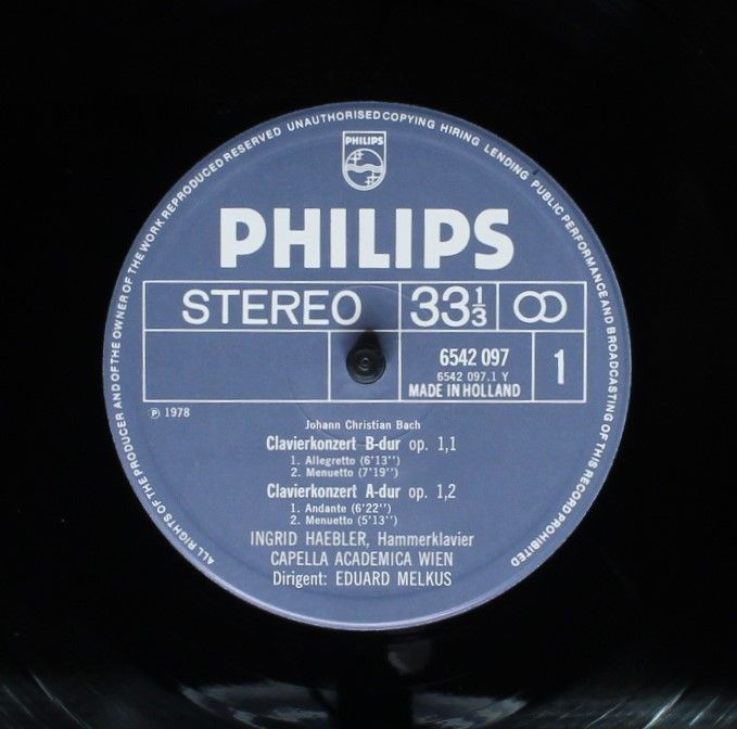 Philips 6542097 - Johann Christian Bach, Ingrid Haebler, Eduard - Image 5
