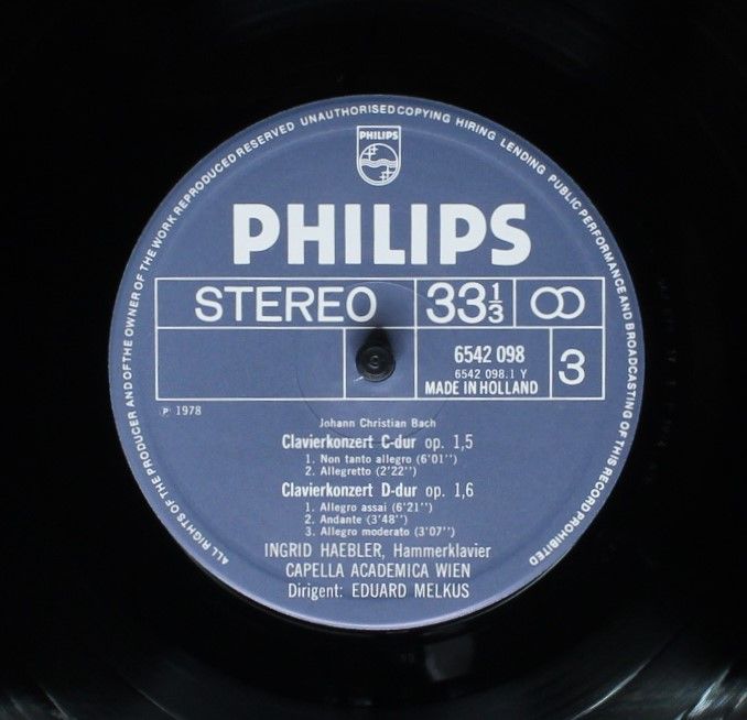Philips 6542097 - Johann Christian Bach, Ingrid Haebler, Eduard - Image 7