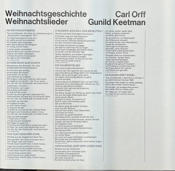 Deutsche Harmonia Mundi 19 9658 1 - Carl Orff, Gunild Keetman, S - Image 3