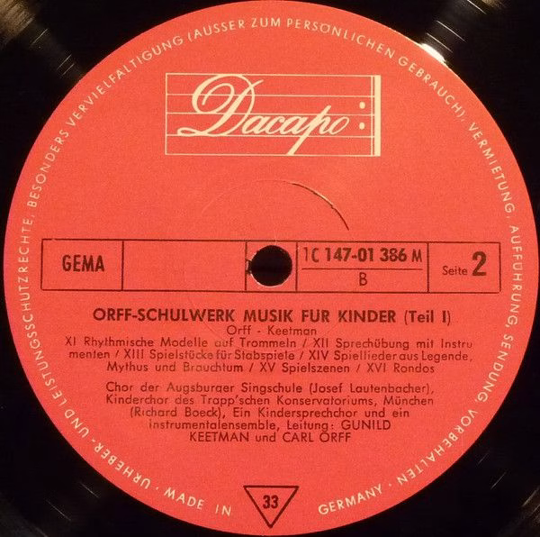 Dacapo 1 C 147-01 386/87 M - Carl Orff, Gunild Keetman - Orff Sc - Image 4