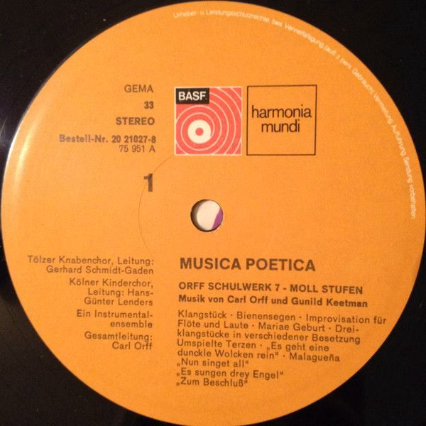 BASF 20 21027-8 - Carl Orff, Gunild Keetman - Musica Poetica Tei - Image 7