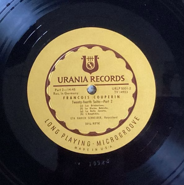 Urania Records (3) URLP 5001 - Eta Harich-Schneider, François Co - Image 4