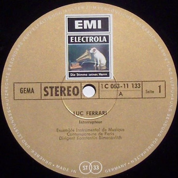 His Master's Voice 1 C 063 11133 - Luc Ferrari - Interrupteur / - Image 3